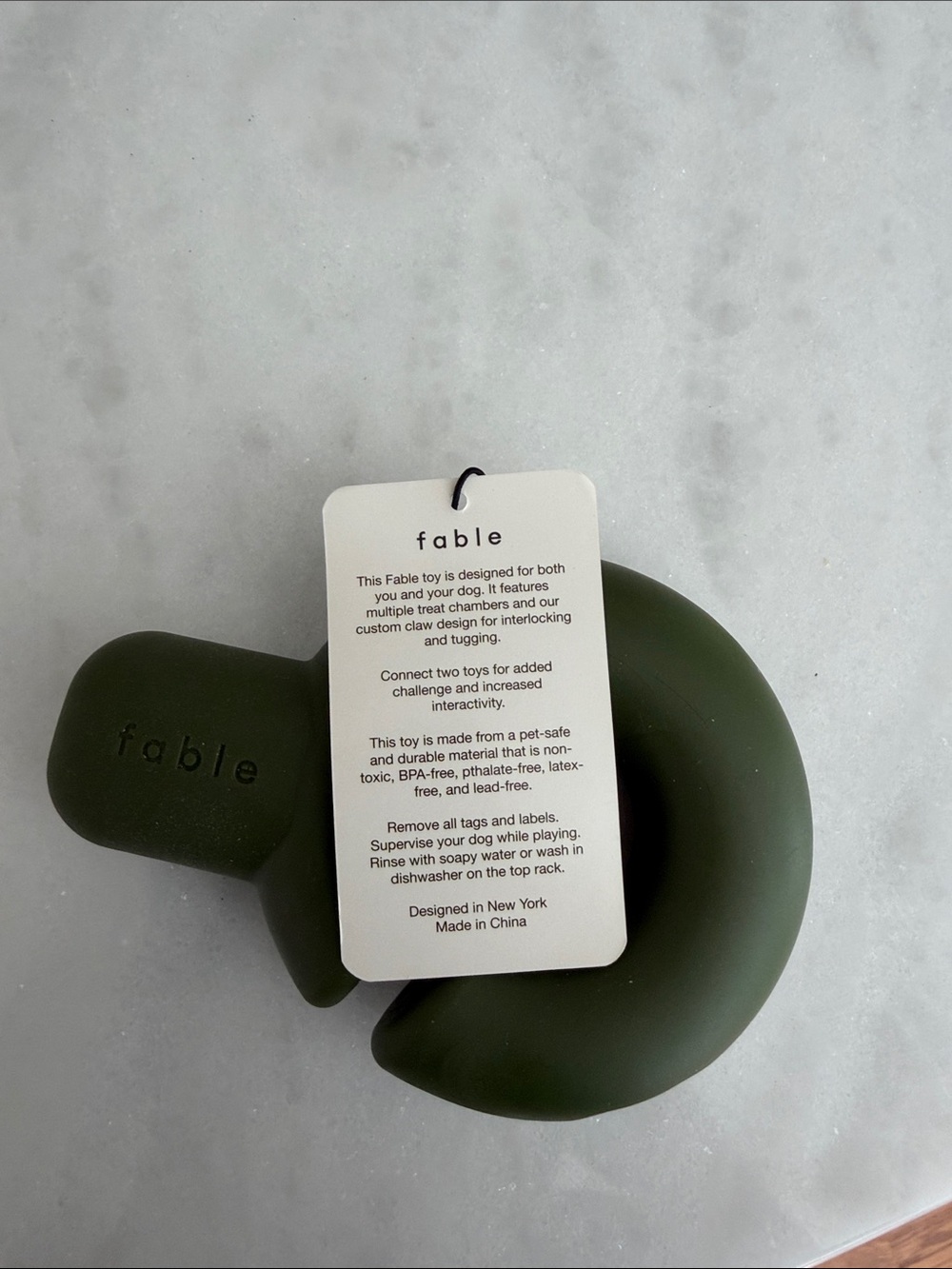 Fable Olive Green Interlocking Dog Toy